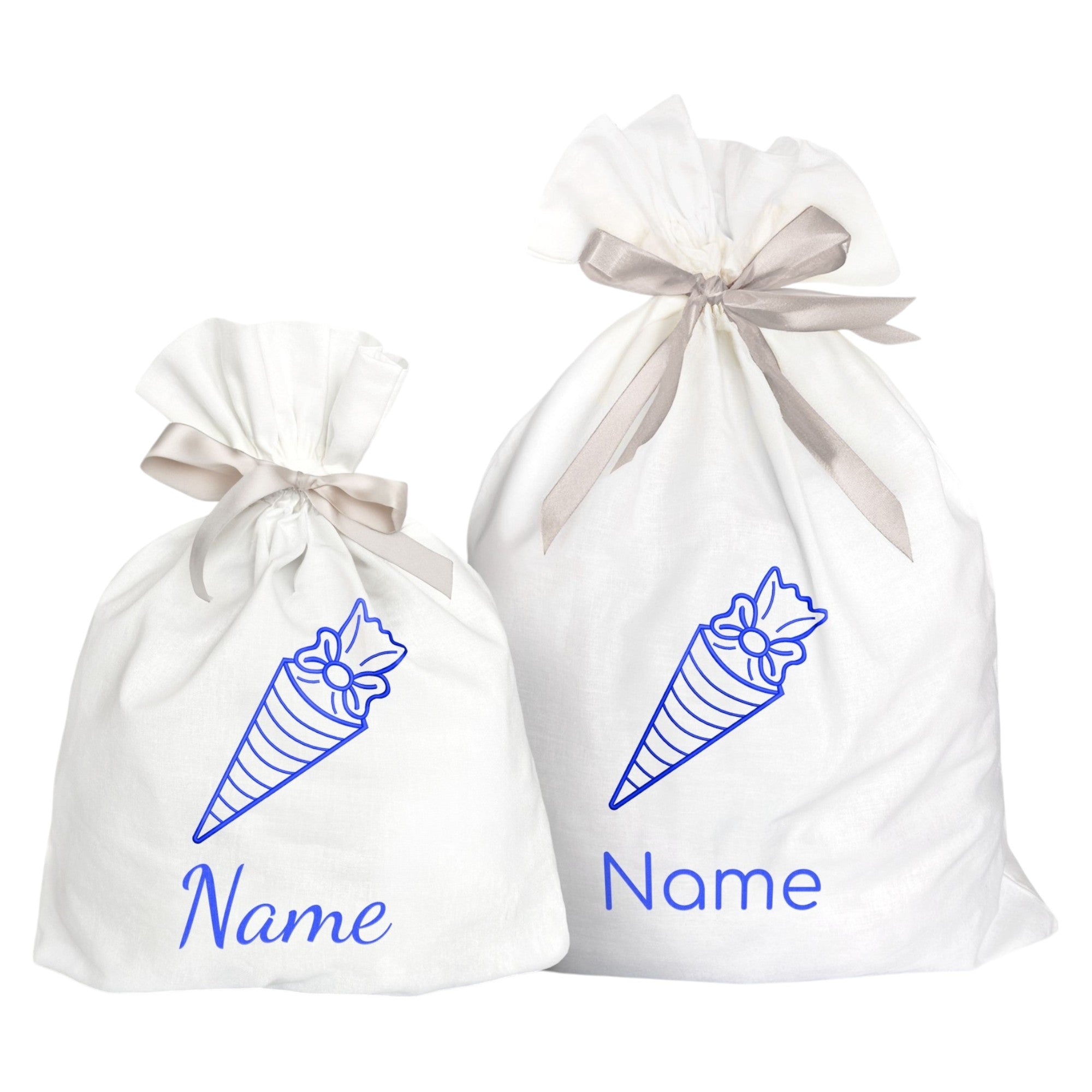 Geschenkbeutel mit Namen und Motiv bestickt - Einschulung