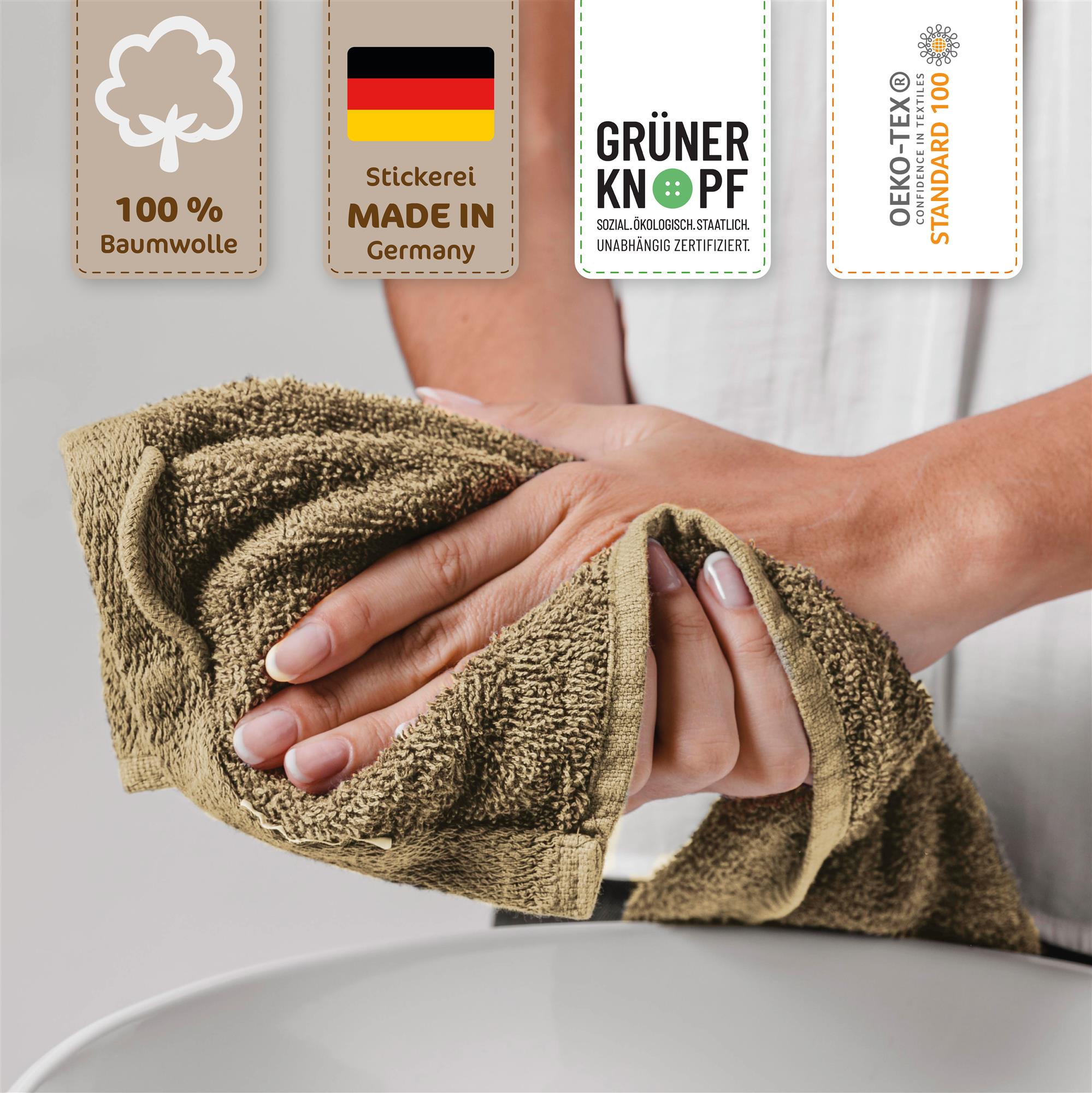 Handtuch mit Namen bestickt, OEKO-TEX® Standard 100