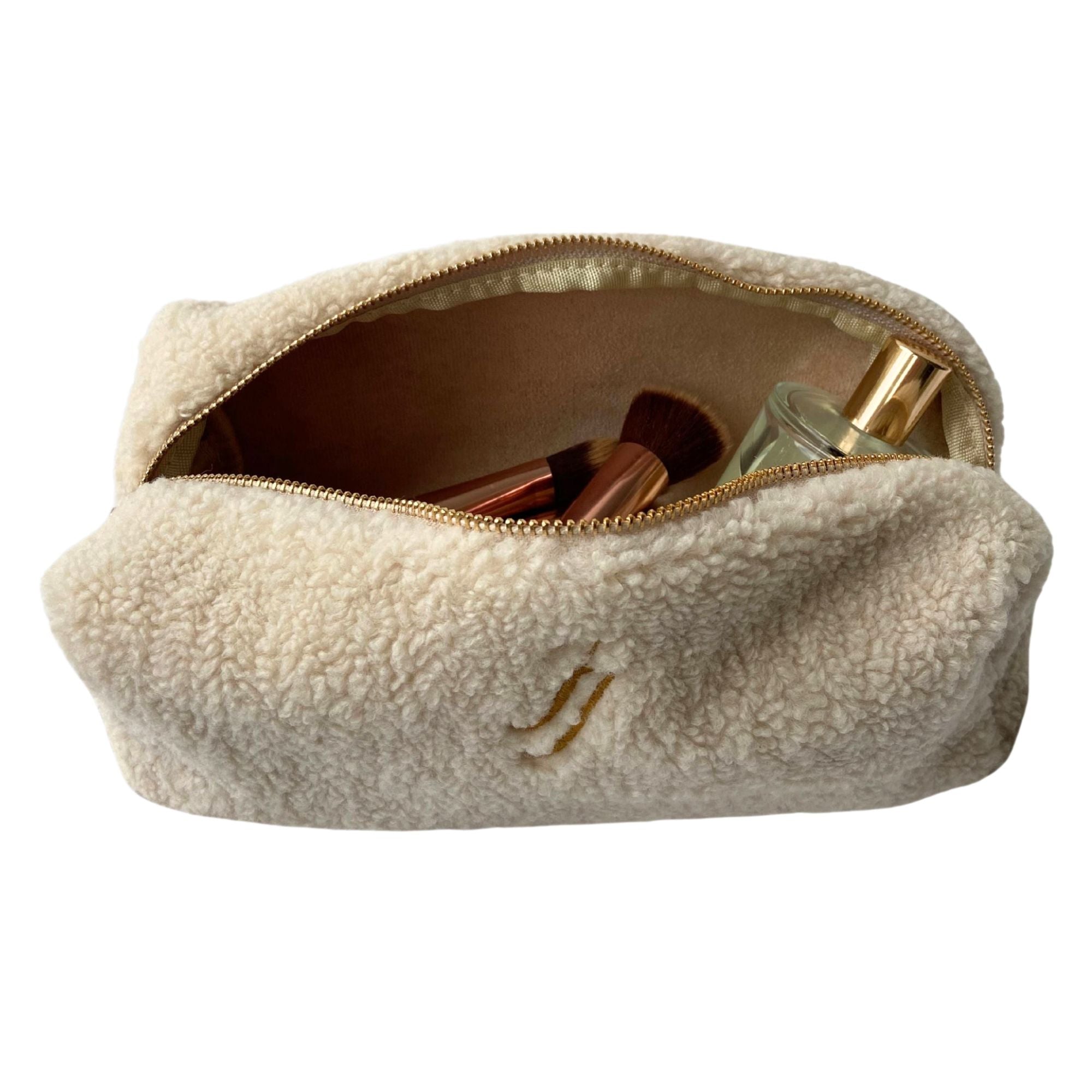 Teddy Kosmetiktasche mit Initialen bestickt