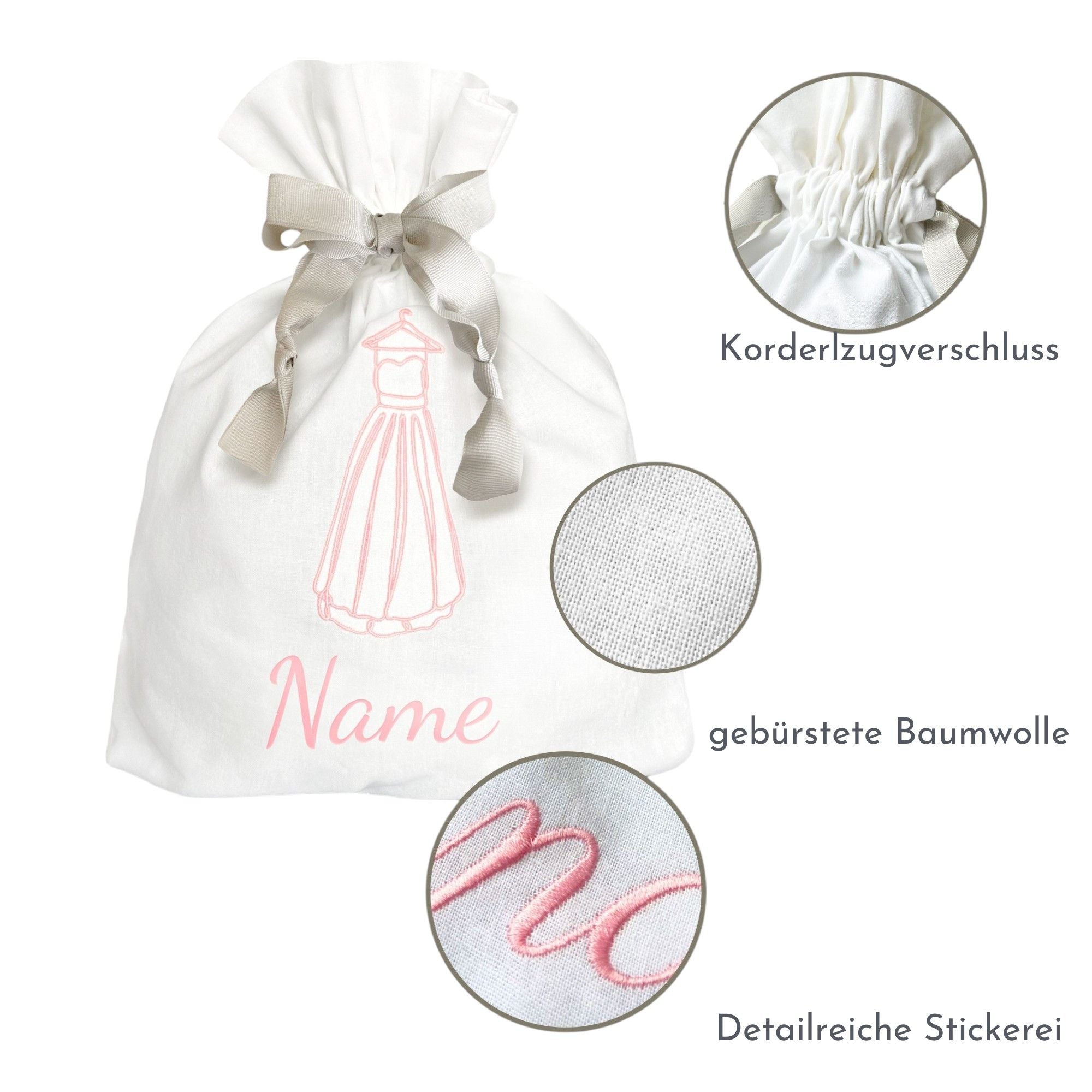 Geschenkbeutel mit Namen und Motiv bestickt - Junggesellenabschied