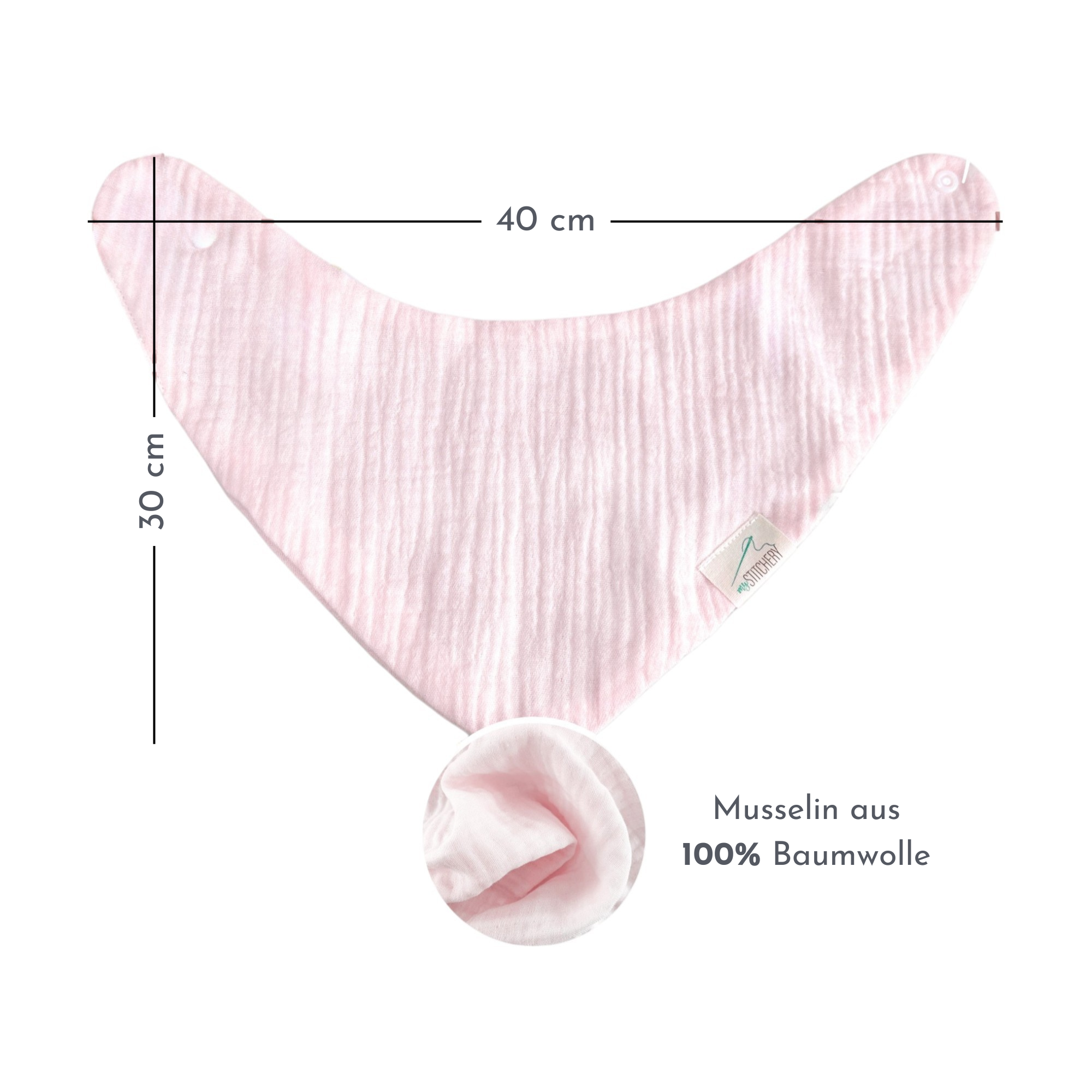 Musselin Baby Lätzchen mit Namen bestickt, Oeko-TEX® Standard 100