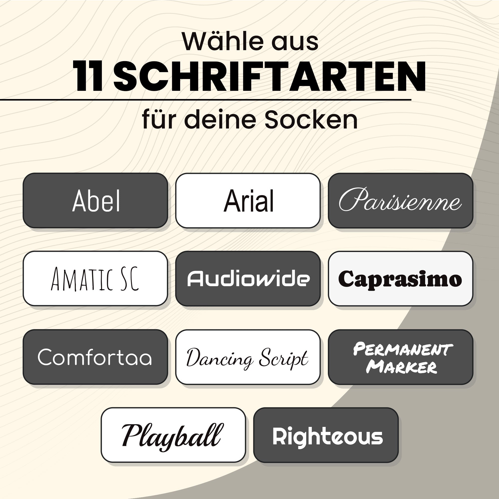 Socken mit Namen oder Wunschtext bestickt - Personalisierte Socken als außergewöhnliche Geschenkidee