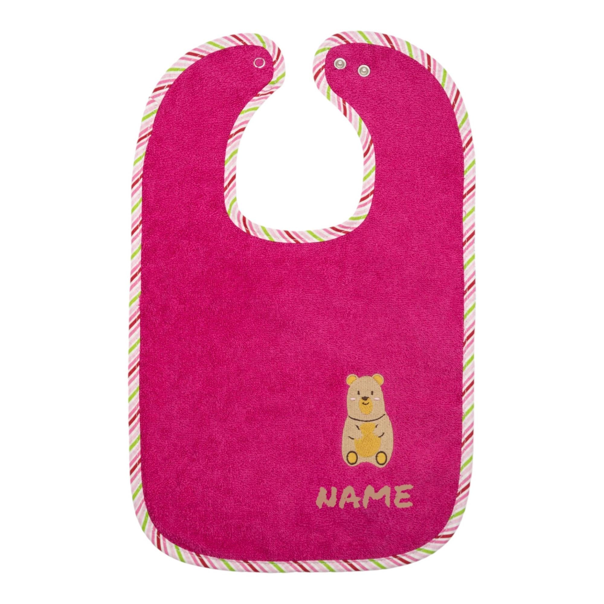 Baby Lätzchen mit Namen und Motiv bestickt - OEKO-TEX® Standard 100