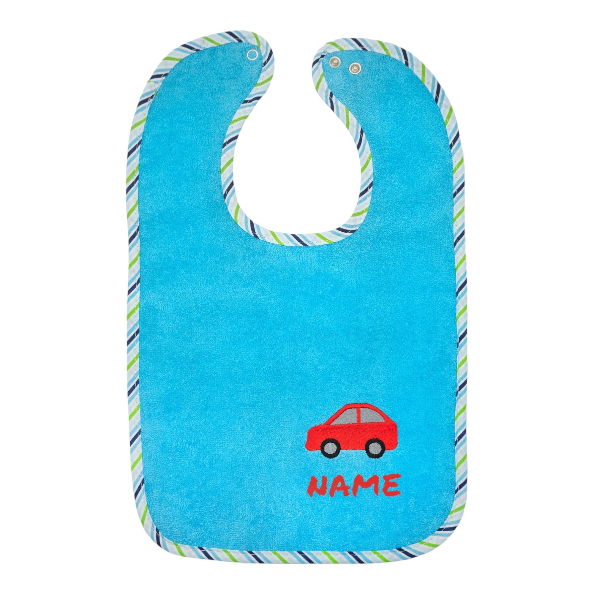 Baby Lätzchen mit Namen und Motiv bestickt - OEKO-TEX® Standard 100