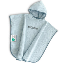 Musselin Badeponcho Kinder mit Namen Bestickt, Oeko-TEX® Standard 100