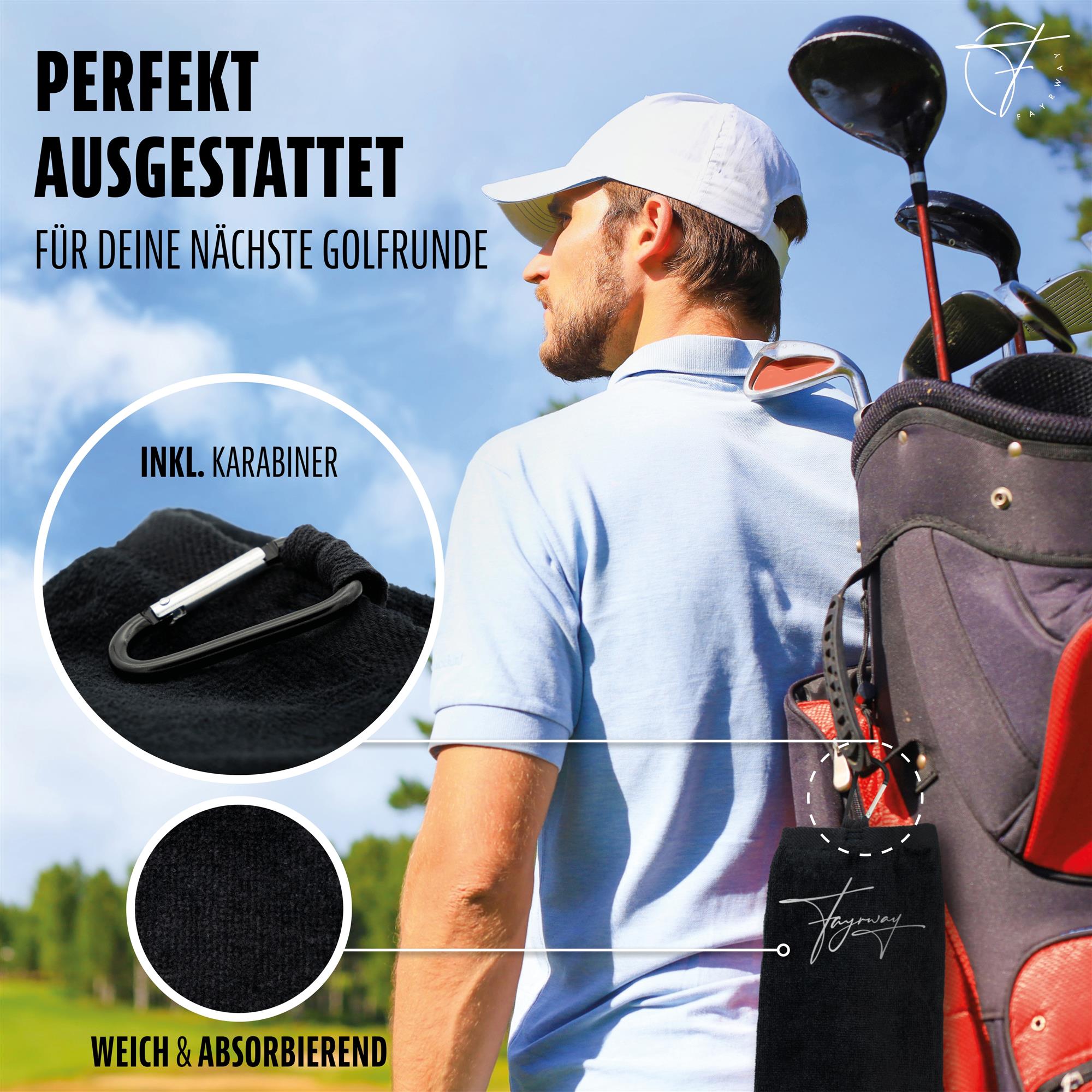 Golf Handtuch mit Initialen bestickt