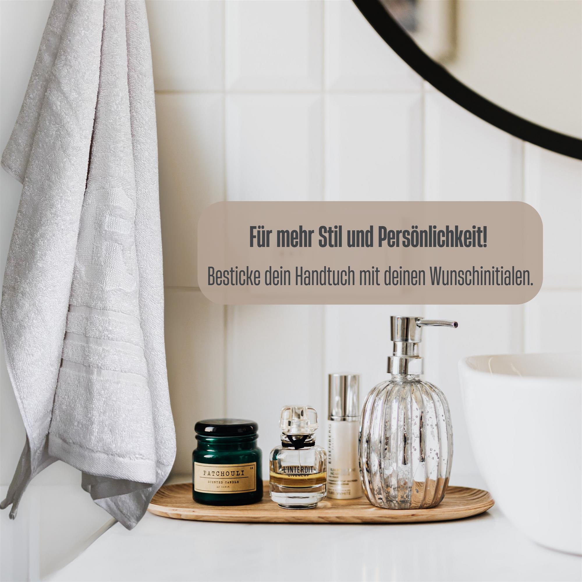 Handtuch mit Monogramm bestickt - OEKO-TEX® Standard 100 - schlicht