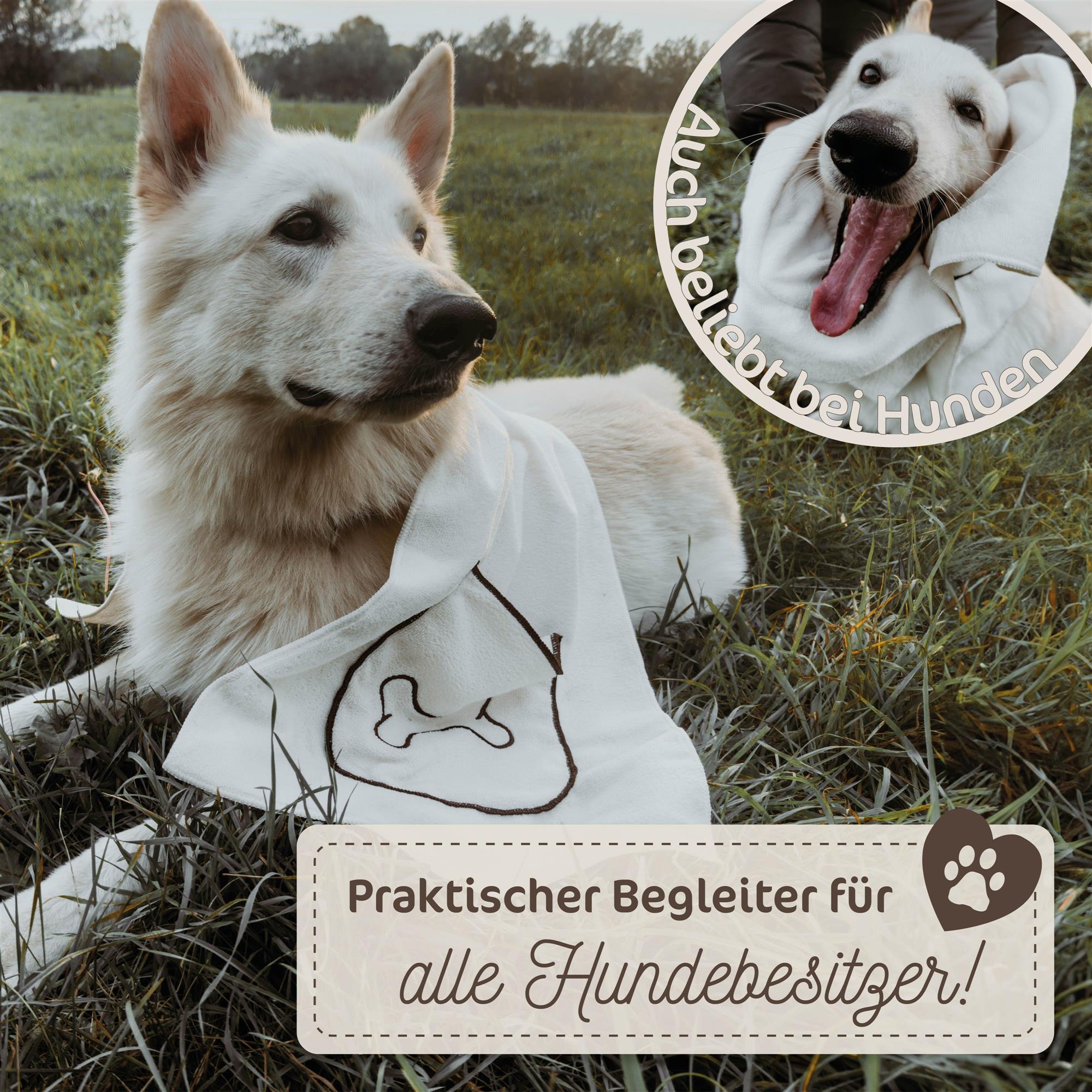 Hundehandtuch mit Namen bestickt