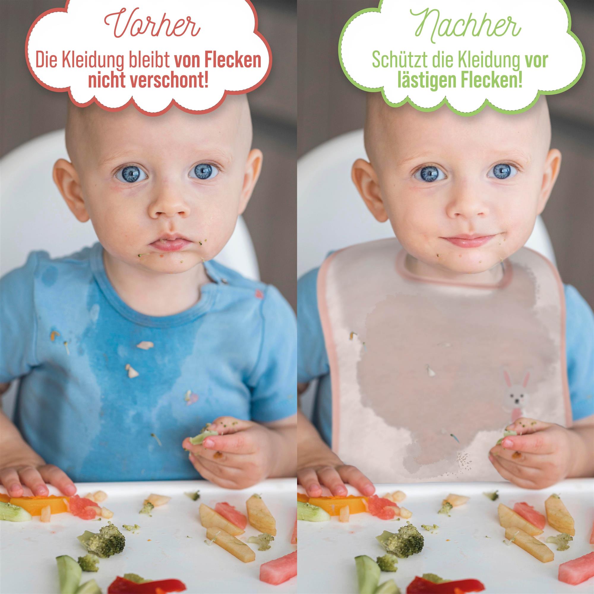 Baby Lätzchen mit Namen und Motiv bestickt - OEKO-TEX® Standard 100