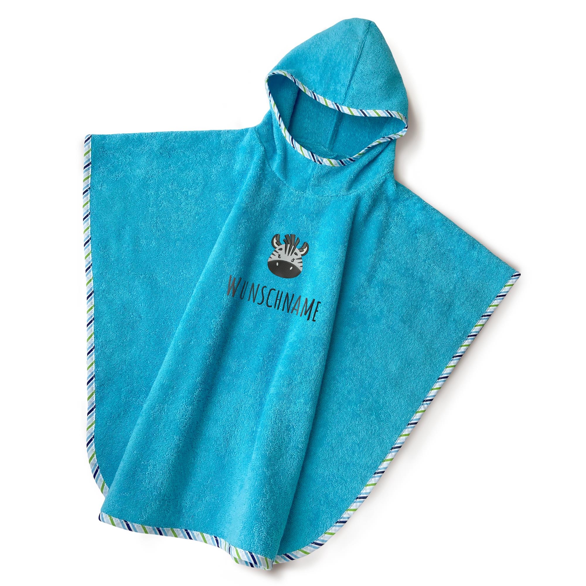 Badeponcho mit Motiv und Namen bestickt, Oeko-TEX® Standard 100