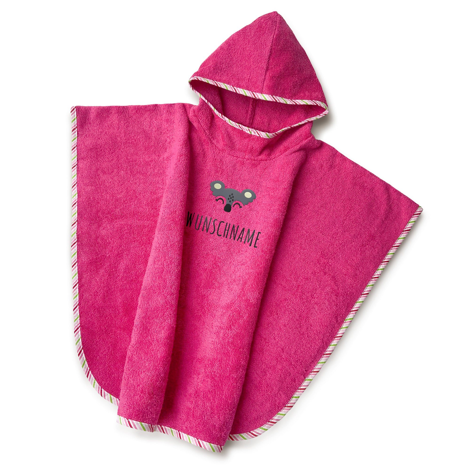 Badeponcho mit Motiv und Namen bestickt, Oeko-TEX® Standard 100