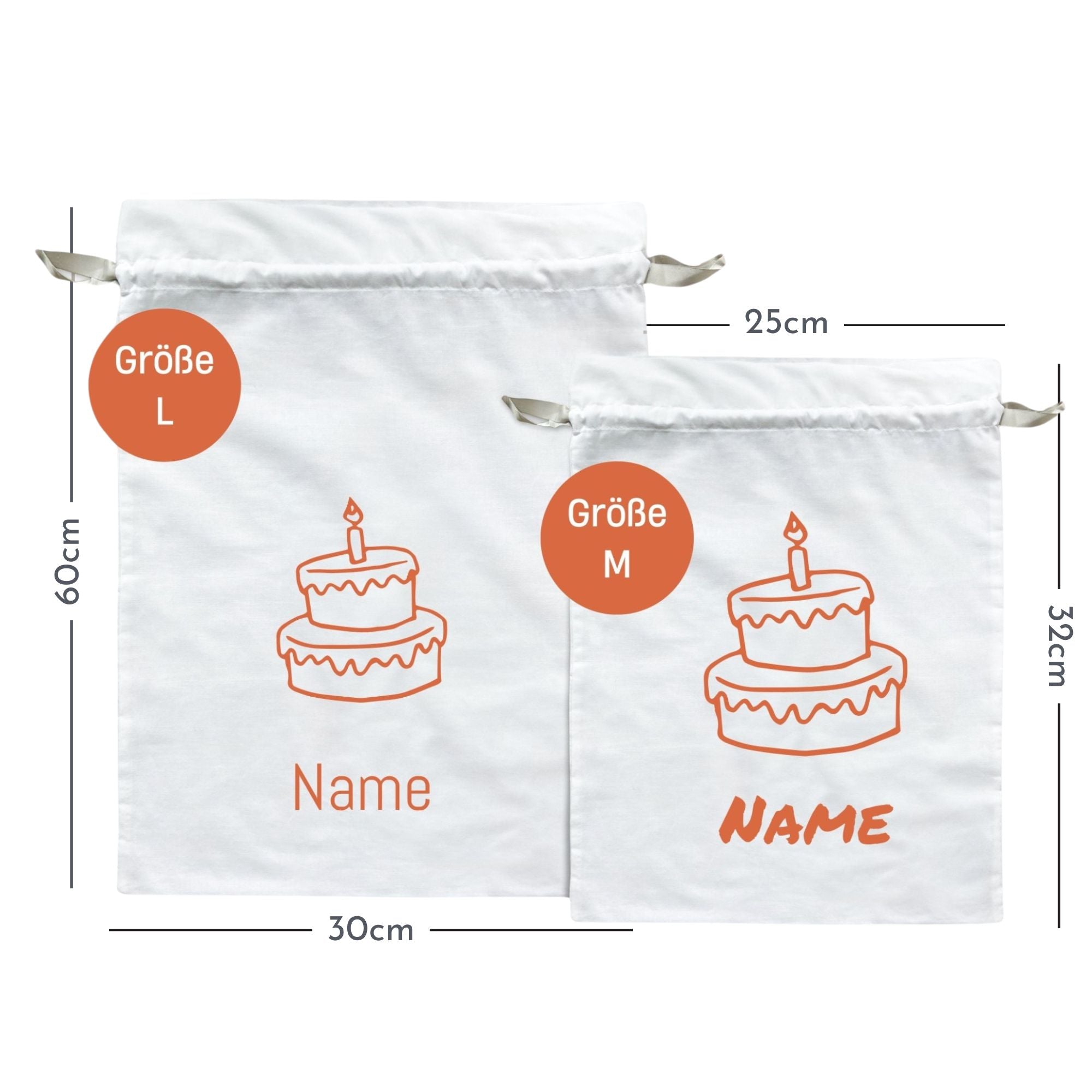 Geschenkbeutel mit Namen und Motiv bestickt - Geburtstag