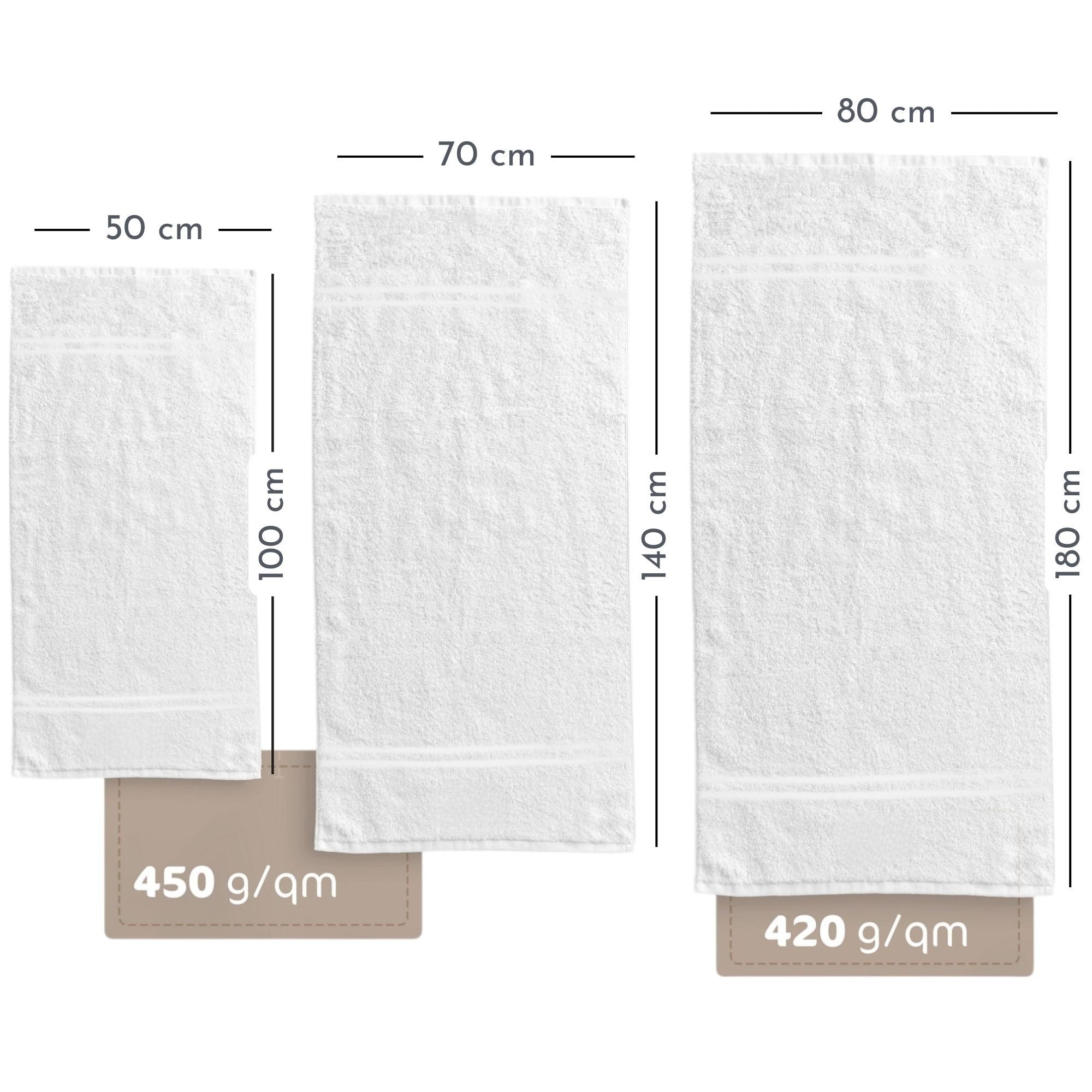 Handtuch mit Monogramm bestickt - OEKO-TEX® Standard 100 - schlicht
