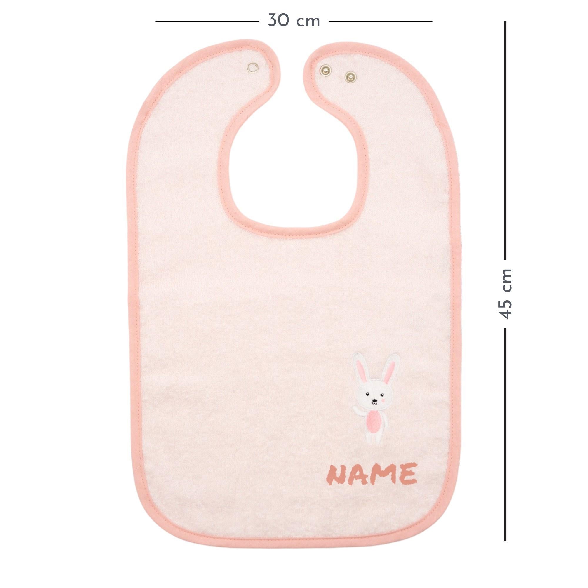 Baby Lätzchen mit Namen und Motiv bestickt - OEKO-TEX® Standard 100