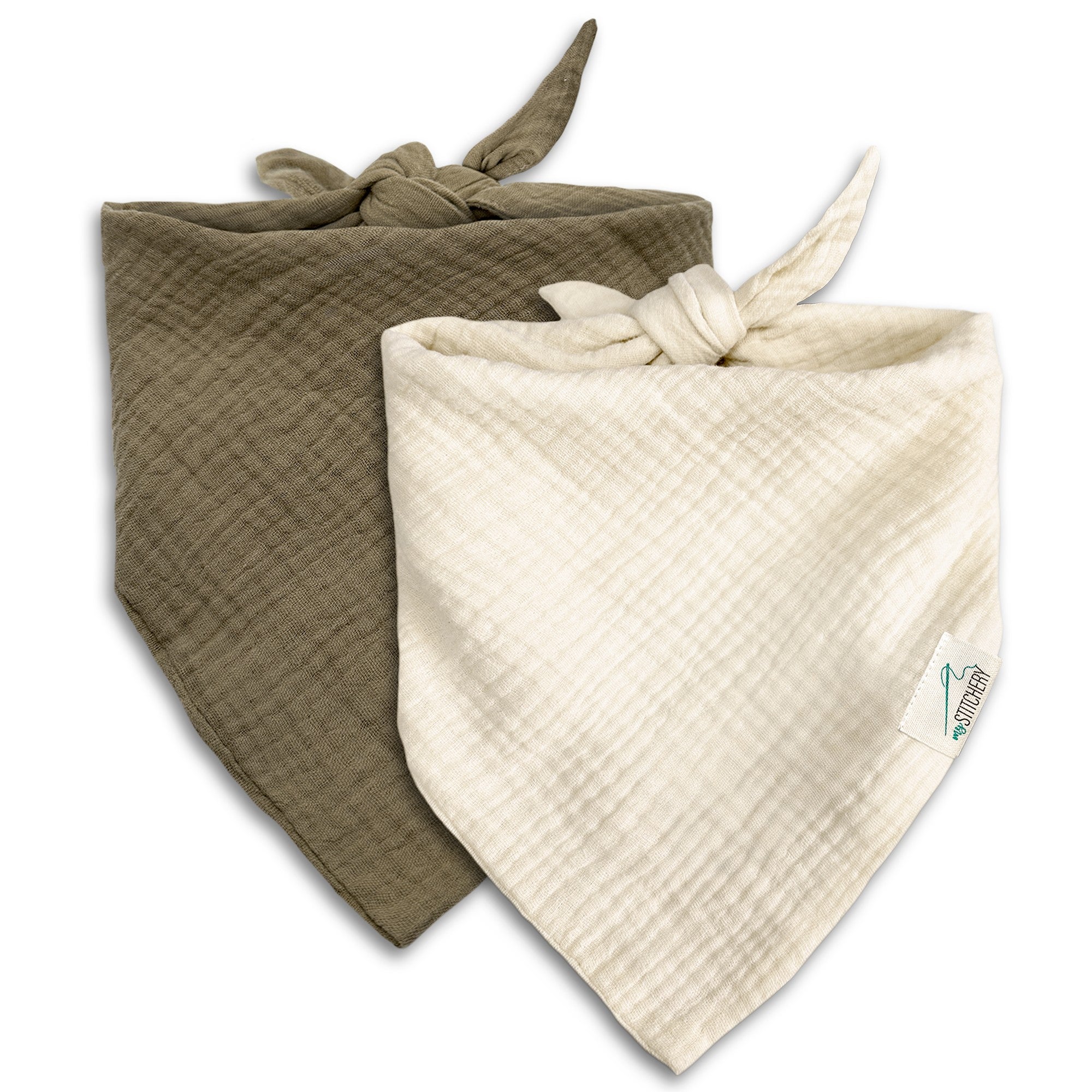 Musselin Hundehalstuch mit Namen bestickt, Oeko-TEX® Standard 100
