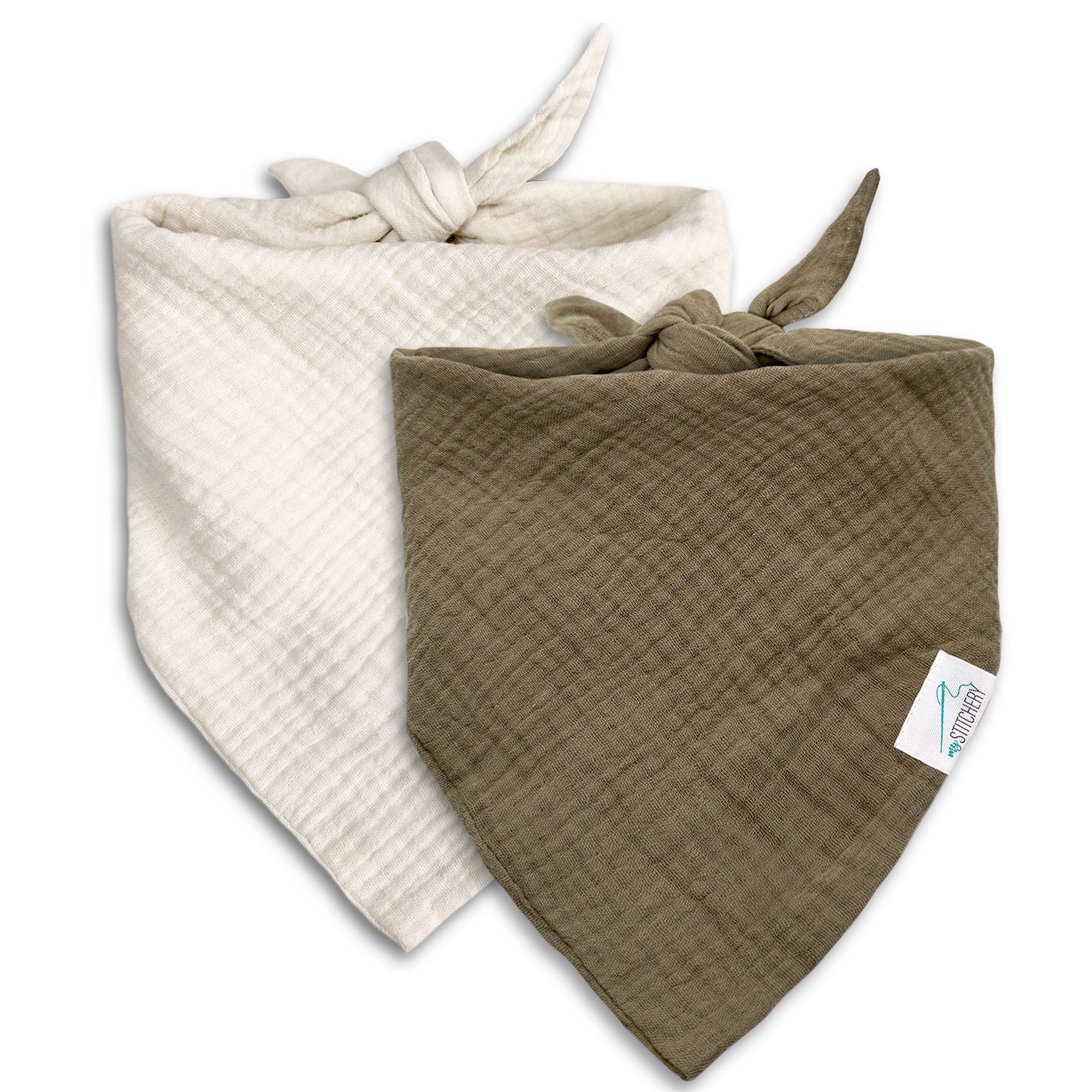 Musselin Hundehalstuch mit Namen bestickt, Oeko-TEX® Standard 100