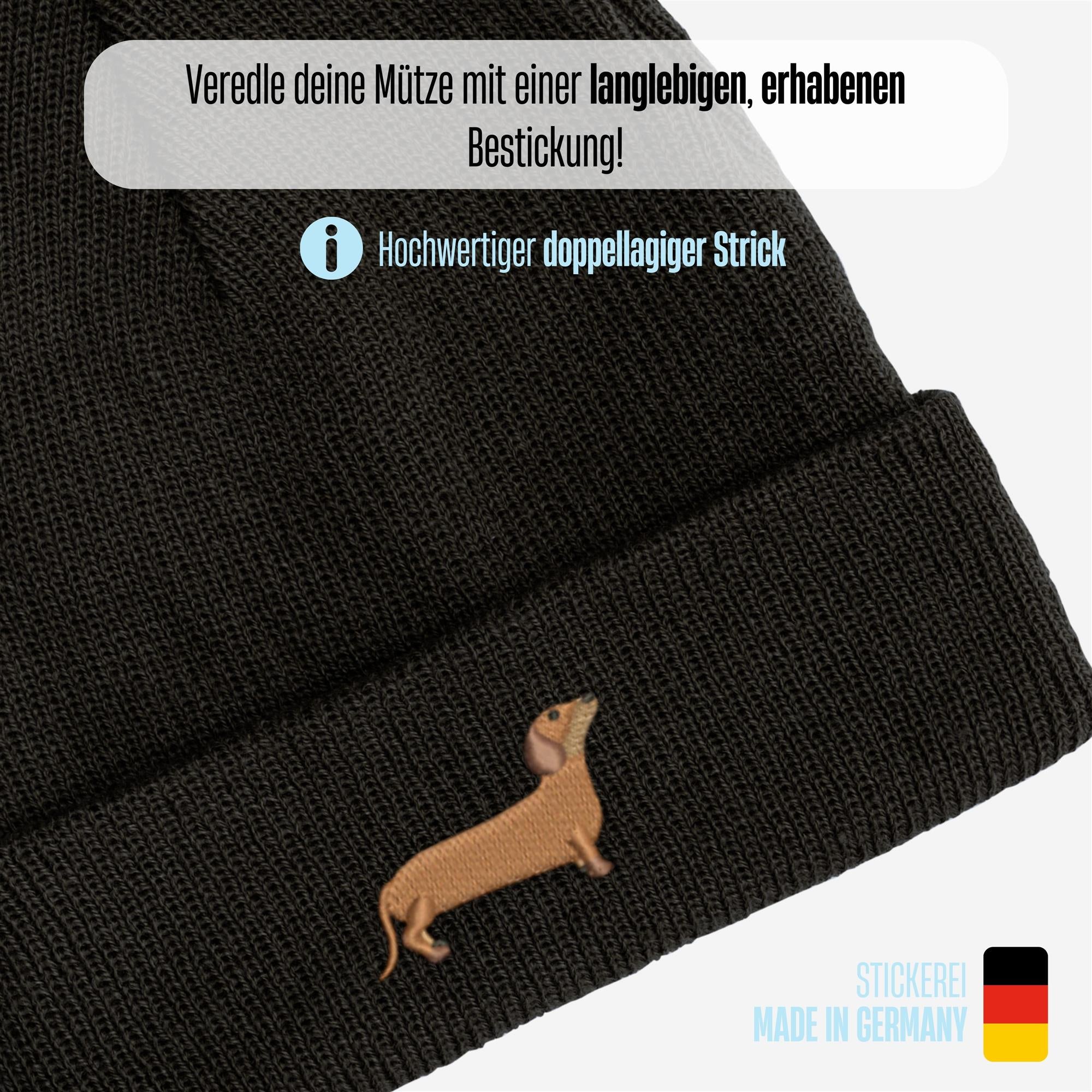 Mütze/Beanie mit Motiv bestickt